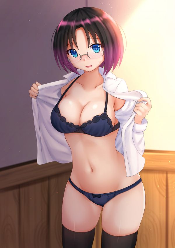 Elma Jouii Kobayashi San Chi no Maid Drage,Kobayashi san Chi no Maid Drage,anime jenter,blå øyne,truser,spalting