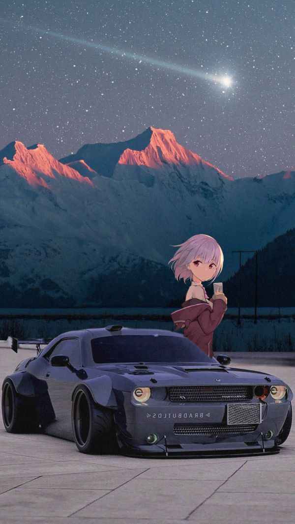 Dodge Challenger,voiture,jdmxanime,Filles anime,étoiles,Voitures japonaises