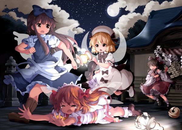 Leche soleada,Touhou,1200x857 px,Hakurei Reimu,Luna Child,Zafiro Estrella