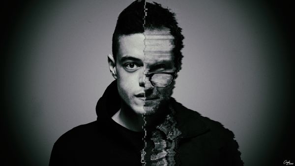 Mr Robot,fan art,arte digitale,Photoshop,Elliot Mr Robot,glitch art