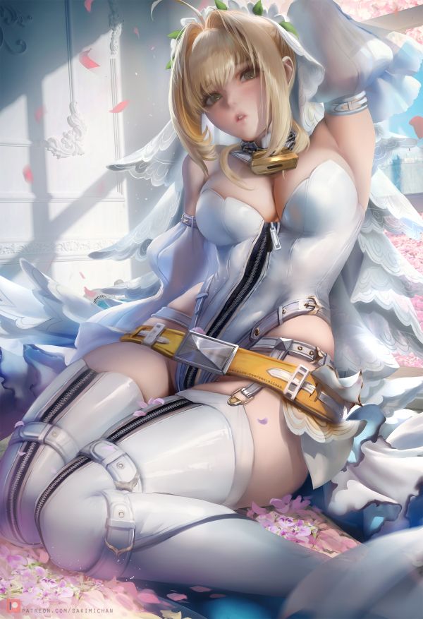 Sakimichan,Bodysuit,Máy nghiền,Sự phân chia,Fate Grand Order,Saber Extra