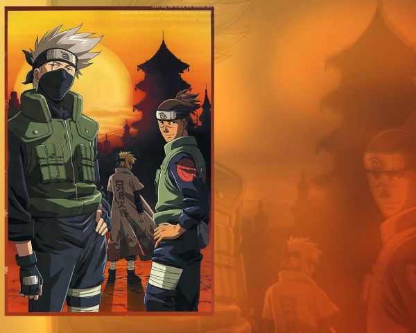 illustratie,anime,Hatake Kakashi,Naruto Shippuuden,Namikaze Minato,Umino Iruka