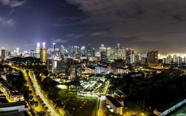 cidade, Paisagem urbana, noite, fotografia, Horizonte, nuvens