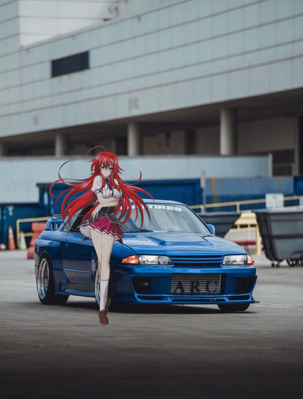 Nissan Skyline R32,Voitures japonaises,Gremory Rias,jdmxanime,Filles anime