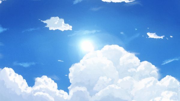 himmel,digital konst,natur,moln,anime