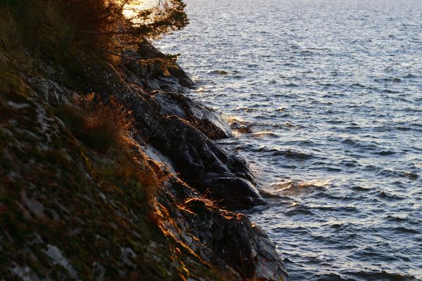 Sonnenuntergang,Sonnenlicht,See,Wasser,Felsen,draussen