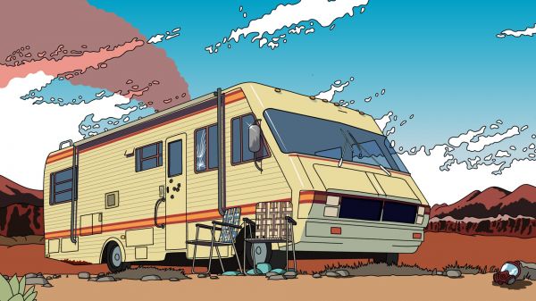 ilustrare,cer,vehicul,Walter White,Breaking Bad,casă