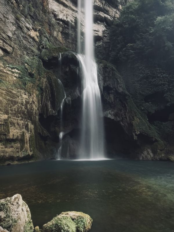 自然,水,崖,滝