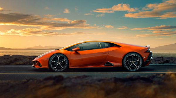 voiture,véhicule,Lamborghini Huracan,Supercars,lever du soleil