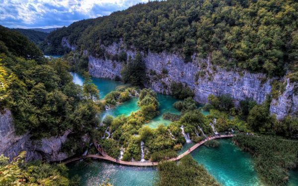 tó,tájkép,természet,folyó,Plitvicei Nemzeti Park,Plitvicei-tavak Nemzeti Park