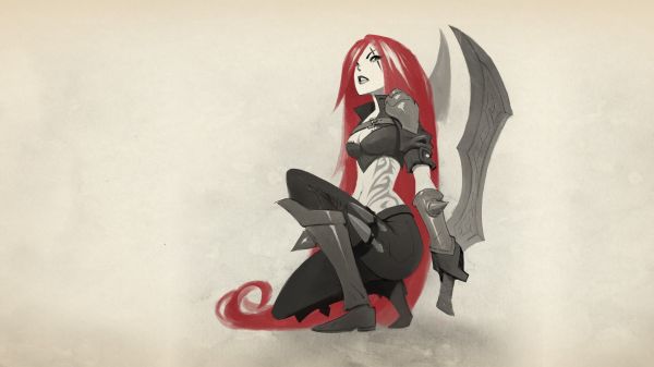 bianca,nero,rosso,League of Legends,scultura,Katarina League of Legends