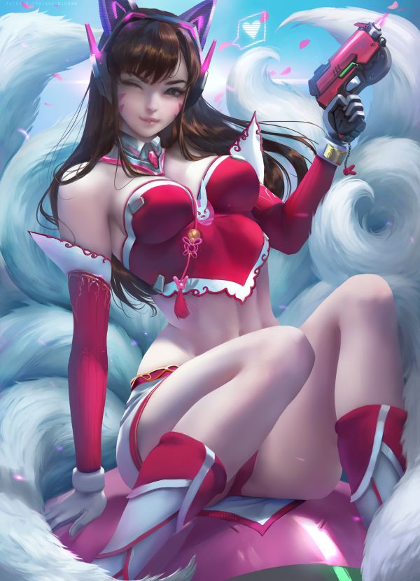 Overwatch,jocuri video,Crossover,Liga Legendelor,D Va Overwatch,Ahri