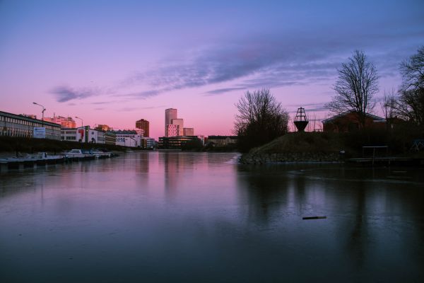 lumière du soleil, le coucher du soleil, ville, Paysage urbain, nuit, eau