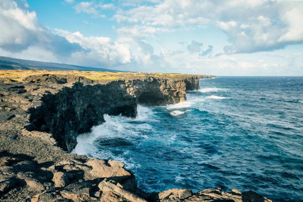 sea,ocean view,waves,volcano,Hawaii,island