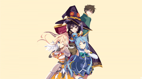 ilustracja, Anime, rysunek, Kono Subarashii Sekai ni Shukufuku wo, Megumin, Aqua KonoSuba