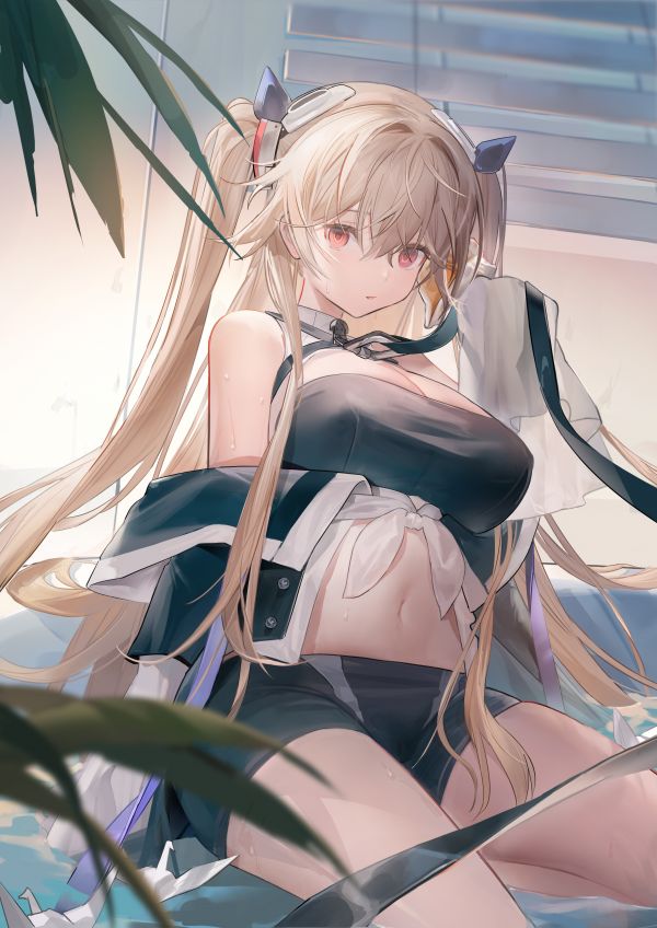 anime,anime tytöt,Azur Lane,Anchorage Azur Lane,twintails,ruskeaverikkö