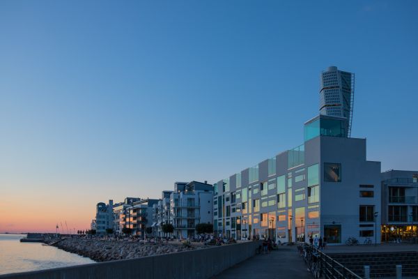 закат солнца, море, город, Городской пейзаж, архитектура, здание