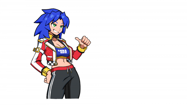 Sonic the Hedgehog,genderswap,palec nahoru,bunda,kožená bunda,modré vlasy