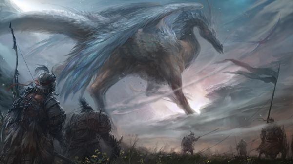 1920x1080 px,Drachen,Fantasie,Krieger,Waffen,Flügel