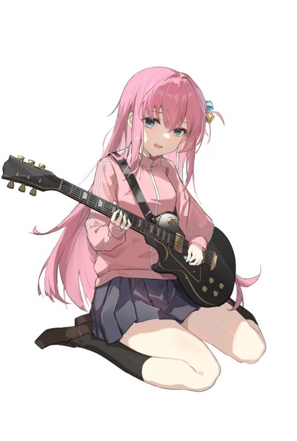 anime,animemeisjes,BOCCHI THE ROCK,gotou hitori,gitaar,haaraccessoires