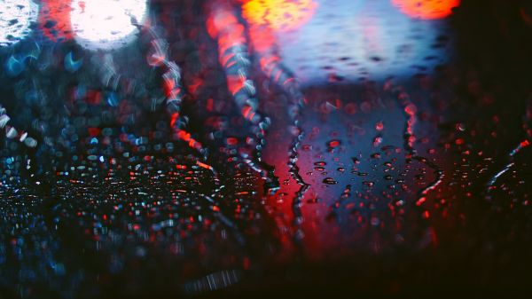 agua,lluvia,rojo,reflexión,luces,ventana