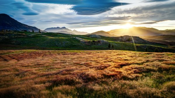 landschap,heuvels,veld-,hemel,4k,bergen