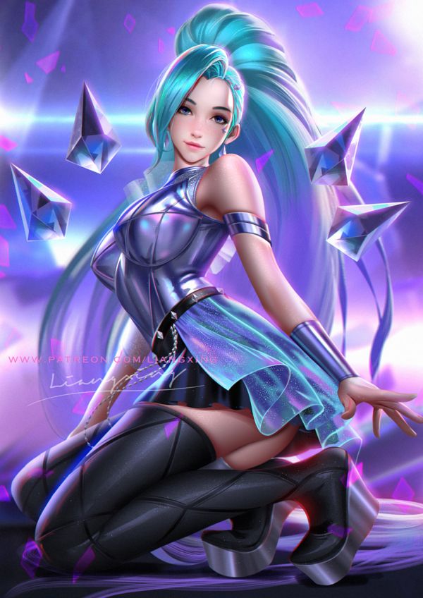 League of Legends,Liang Xing,ritning,kvinnor,Serafin,Seraphine League of Legends