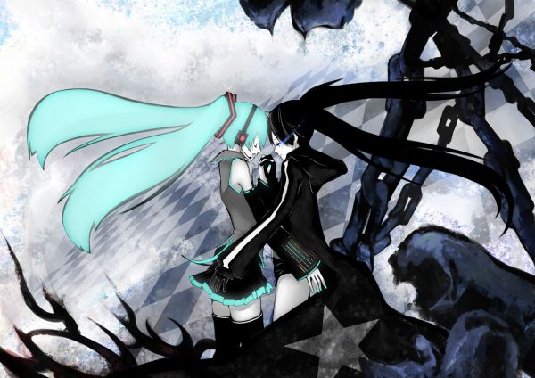 อะนิเมะ,สาวอะนิเมะ,ภาพประกอบ,สีน้ำเงิน,Vocaloid,Hatsune Miku