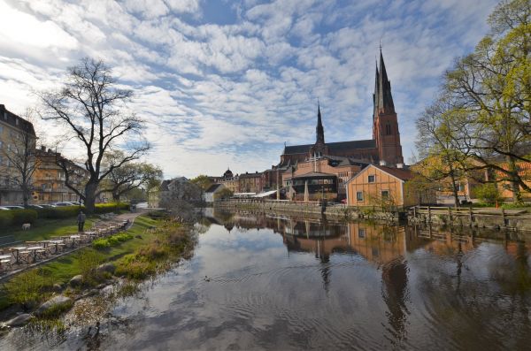 Uppsala,Uppland,miejski,Urbano,Fyris n,Fyris