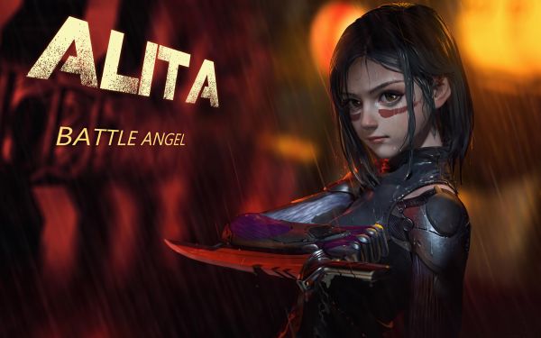 Alita,Alita Battle Angel,Gunnm,digitální umění,umělecká díla,nůž