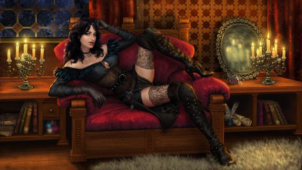 kvinnor,fan art,Yennefer av Vengerberg,Video Game Art,videospel flickor,videospel tecken