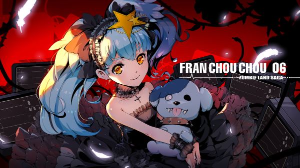 Zombieland Saga,애니메이션 소년들,돌연변이,파란 머리,Zombie 6 Lily Hoshikawa