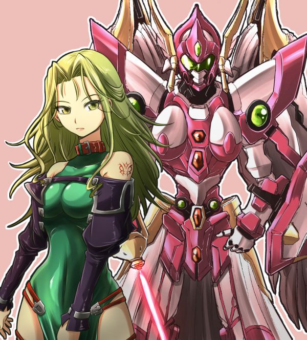 Anime,Chicas anime,Lamia Loveless,Super Robot Taisen,pelo largo,pelo verde