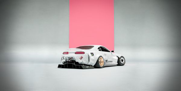 digital art,artwork,Toyota,vehicle,illustration,Toyota Supra