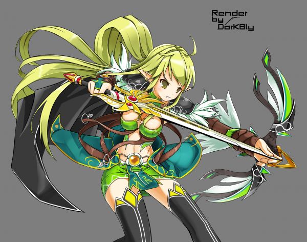 Elsword,Olhos,2460x1939 px,duende,verde,cabelo