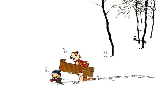 1366x768 piksel, Calvin ve Hobbes, Çizgi romanlar, Beyaz arkaplan