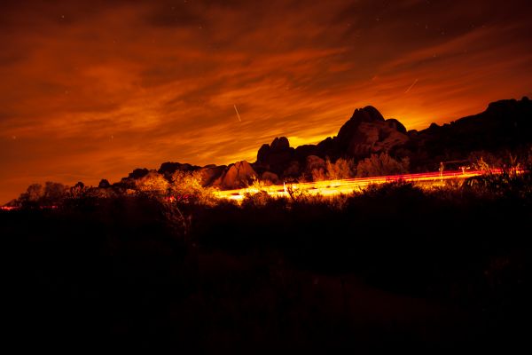 Parque Nacional Joshua Tree,paisaje,noche,puesta de sol