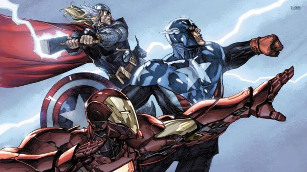 Thor, anime, Super hero, Marvel Comics, Manusia Besi, Kapten Amerika