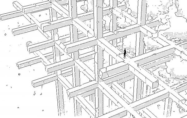 monocrom,ilustrare,operă științifico-fantastică,arc,artă cu pixeli,Devine Lu Linvega