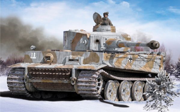 tank, leger, leger, militair voertuig, artwork, sneeuw