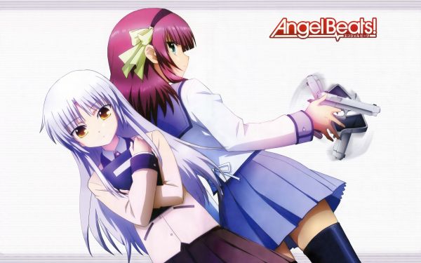 Anime, obra de arte, desenho animado, Angel Beats, Tachibana Kanade, Nakamura Yuri