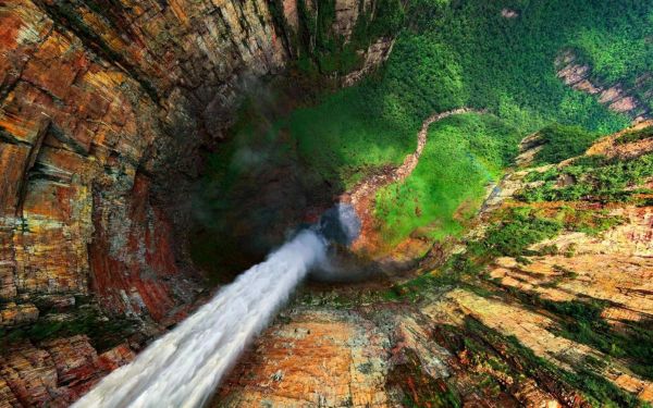 hutan,air terjun,batu,alam,jurang,ngarai