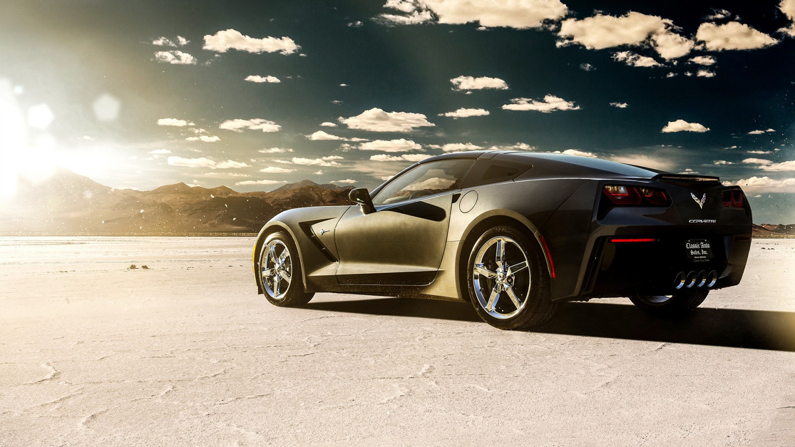 auto, voertuig, wolken, woestijn, sportwagen, Chevrolet Corvette Stingray, prestatie auto, wiel, supercar, landvoertuig, automotive design, auto make, luxevoertuig, muscle car