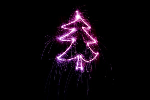 light painting,Christmas Tree,black background