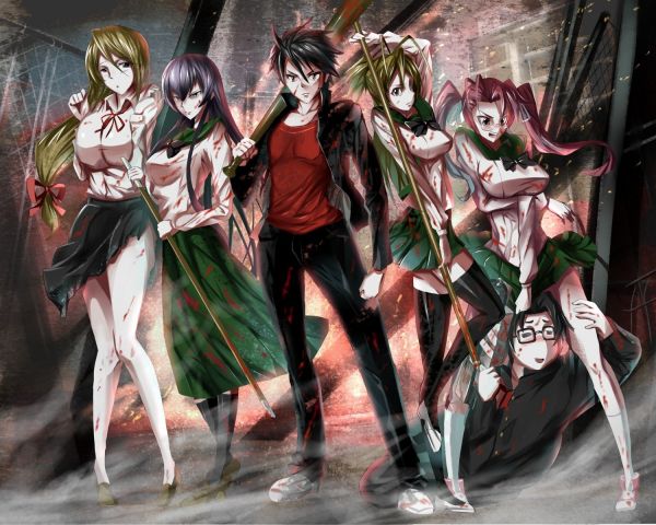 Busujima Saeko,Highschool of the Dead,1500x1200 px,manga,Marikawa Shizuka,Miyamoto Rei