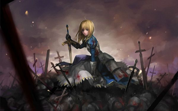 anime lányok,sors sorozat,Fate Stay Night,Szablya,Artoria Pendragon