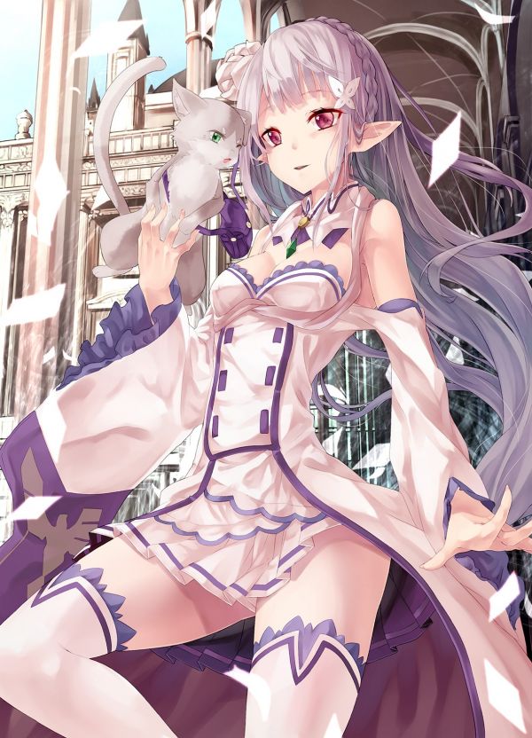 illustration,anime,animeflickor,klyvning,Re Zero Kara Hajimeru Isekai Seikatsu,Emilia Re Zero