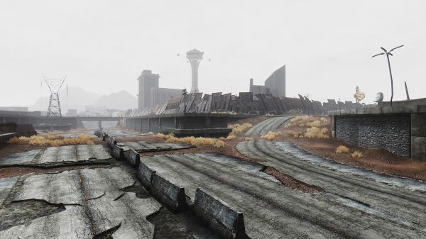 himmel,Falle ut,Fallout New Vegas,by,bygning,apokalyptisk