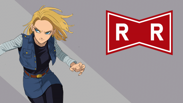 fighting stance,Dövüş,Android 18,sarışın,kırmızı kurdele,red ribbon army