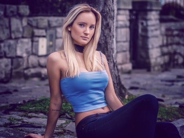 kobiety, Model, portret, blond, proste włosy, Kobiet na zewnątrz